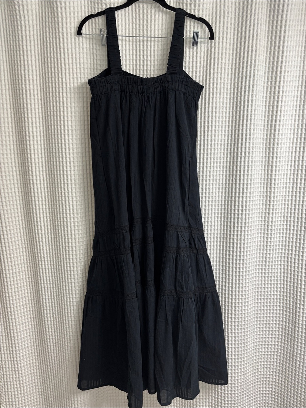 Abercrombie & Fitch Black Cotton Tiered Maxi Dress - Picture 7 of 8